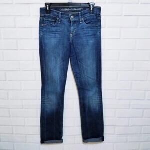 Citizens of Humanity Jeans Ava Low Rise Straight Leg Blue Denim